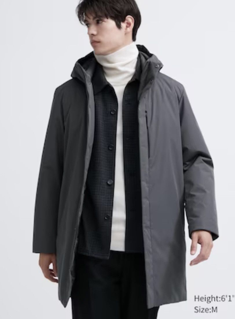 Uniqlo Hybrid Down Coat Gray Size Medium