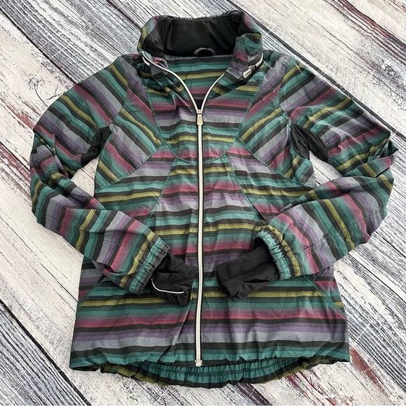 Lululemon Lululemon Run Hustle Jacket in Multi Poncho Stripe Hooded Ja Size M / US 6-8 / IT 42-44 - 3 Thumbnail