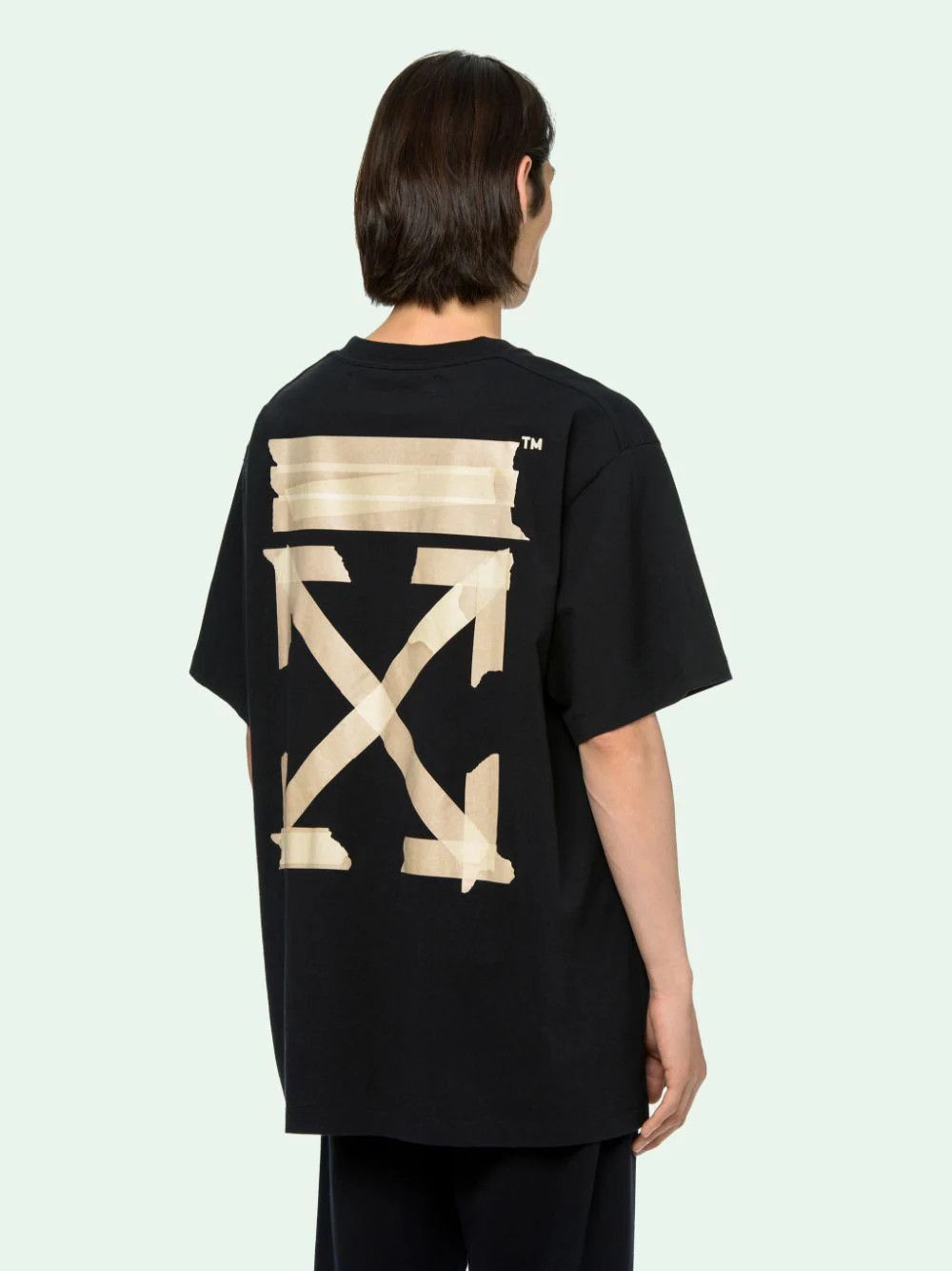 Off-White Black Tape Arrows Logo Oversized T-Shirt Size US L / EU 52-54 / 3 - 3 Thumbnail