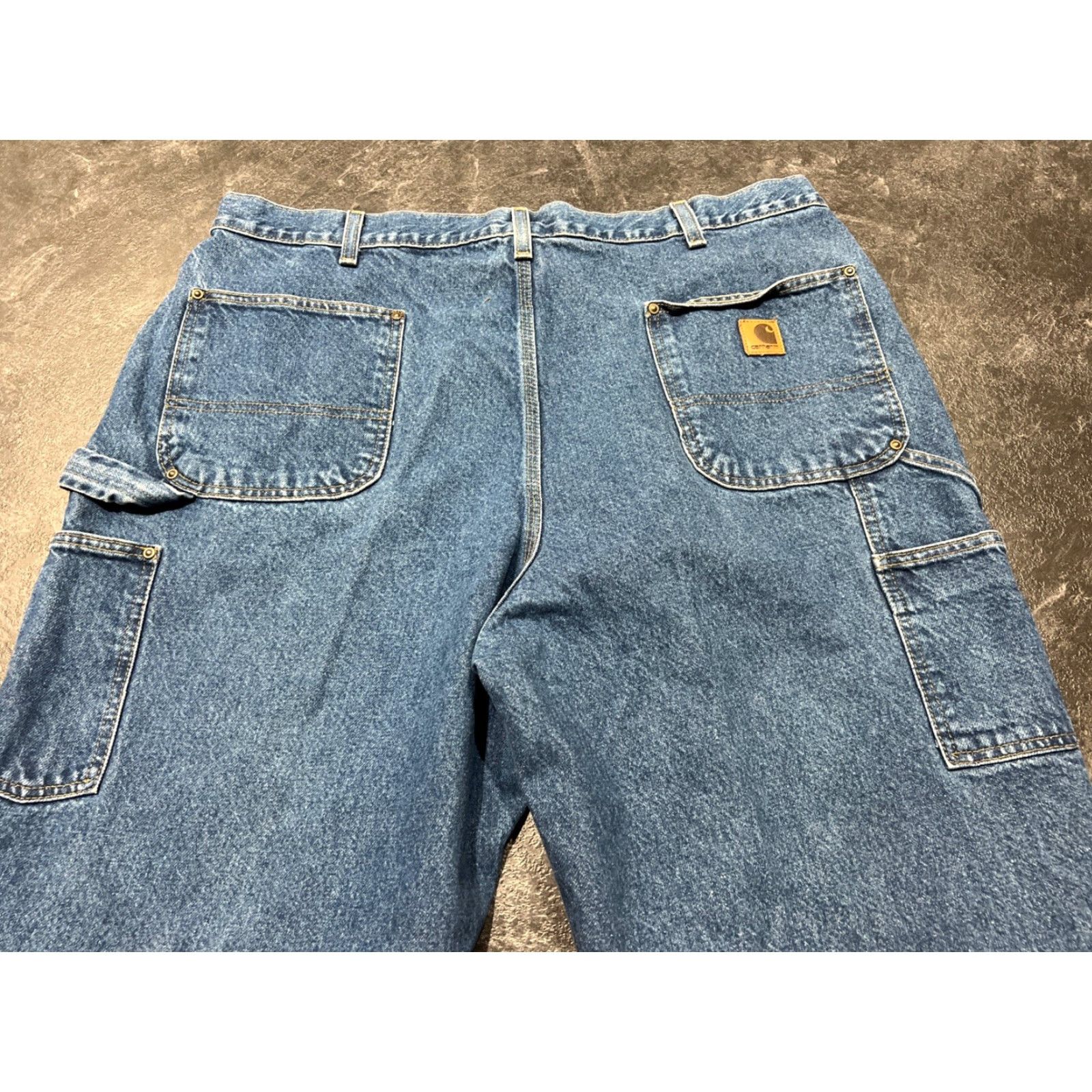 Carhartt VINTAGE Carhartt Mens Dungaree Fit Workwear Pants 42X30 Denim Blue Solid Cotton Casual Size US 42 / EU 58 - 4 Thumbnail