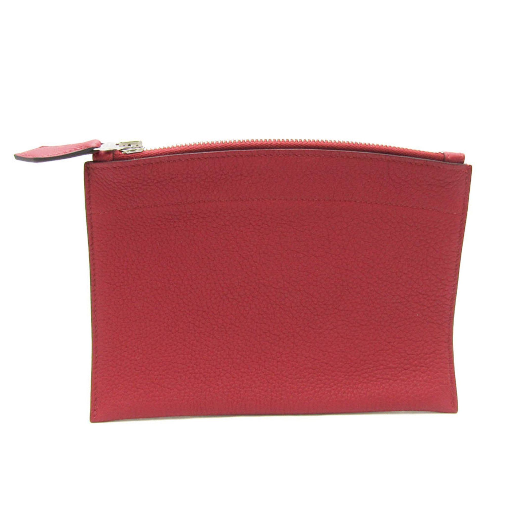 image of Hermes Bazaar Mini Women,men Togo Leather Pouch Rouge Grenat, Women's