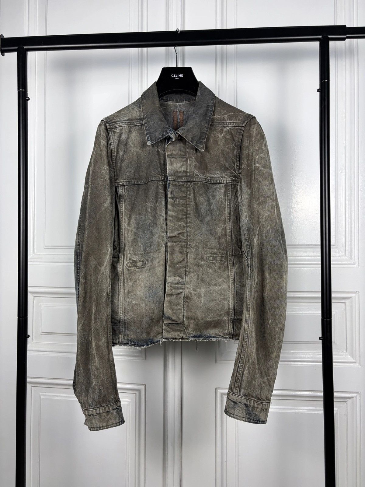 Rick Owens Rick Owens Olmar&Mirta Waxed Distressed Denim Jacket Size US M / EU 48-50 / 2 - 5 Thumbnail