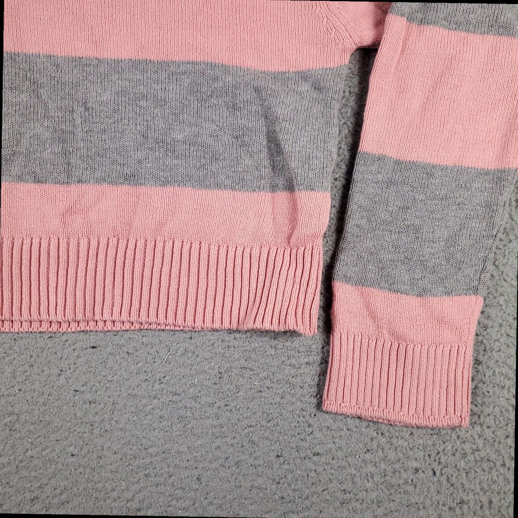 Tommy Hilfiger Tommy Hilfiger Women's Pink Striped V-Neck Pullover Sweater Large Size L / US 10 / IT 46 - 4 Thumbnail