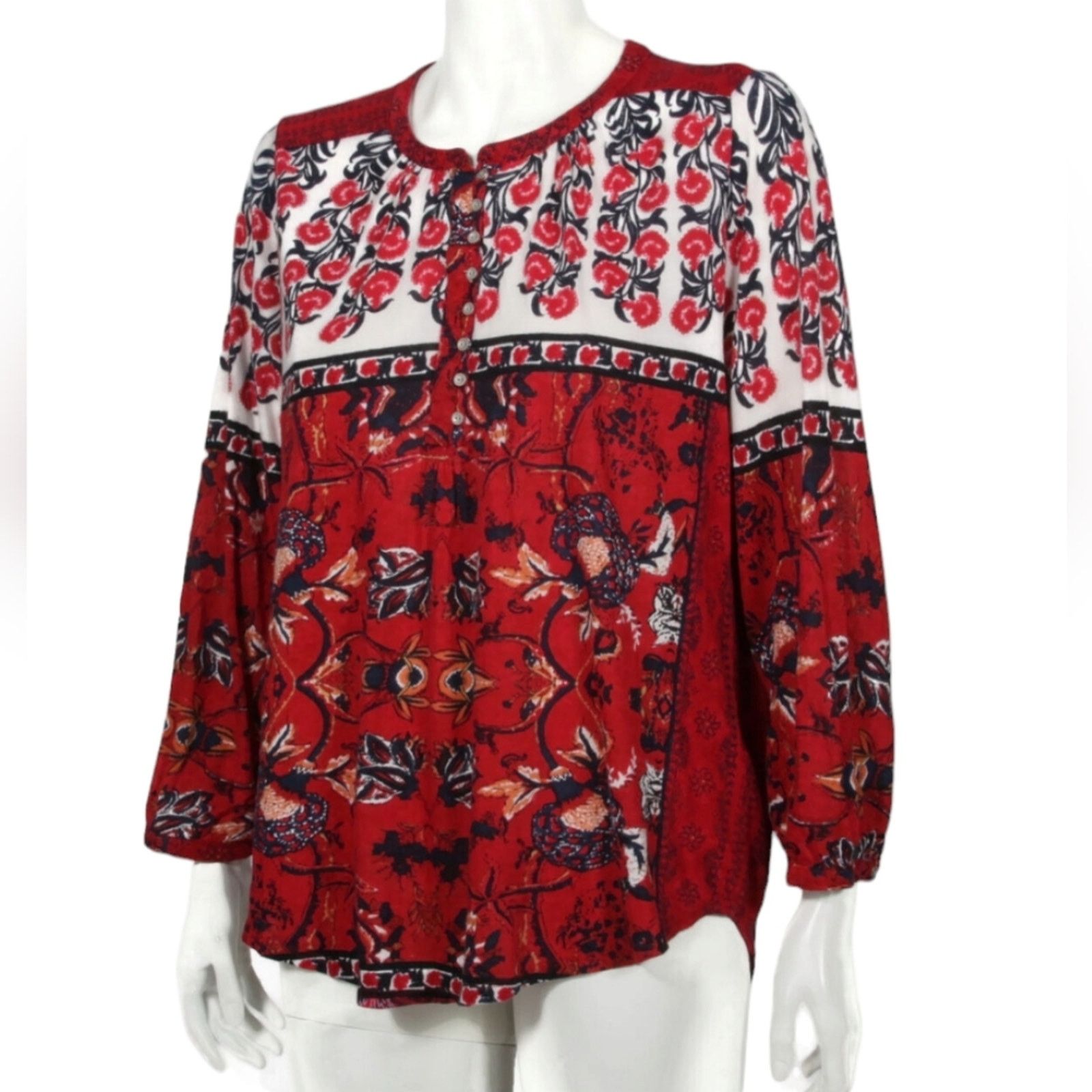 Lucky Brand Lucky Brand Boho Floral print cotton tunic top small Size S / US 4 / IT 40 - 2 Thumbnail