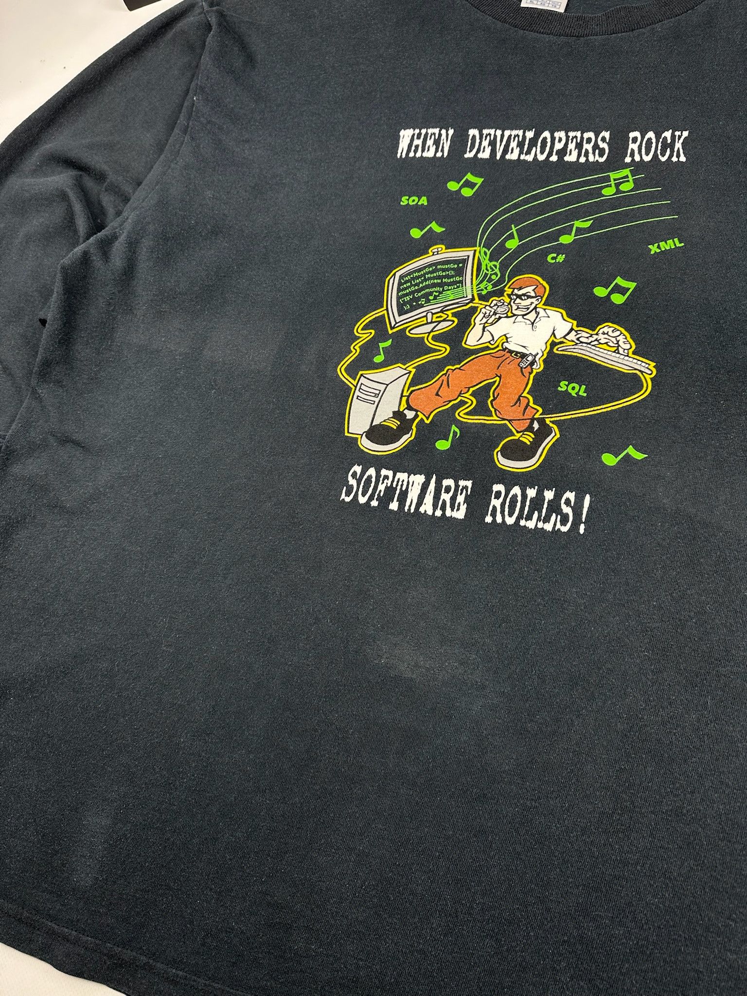 Microsoft Vintage Apple style software Developers Long Sleeve Tshirt Size US XL / EU 56 / 4 - 7 Thumbnail