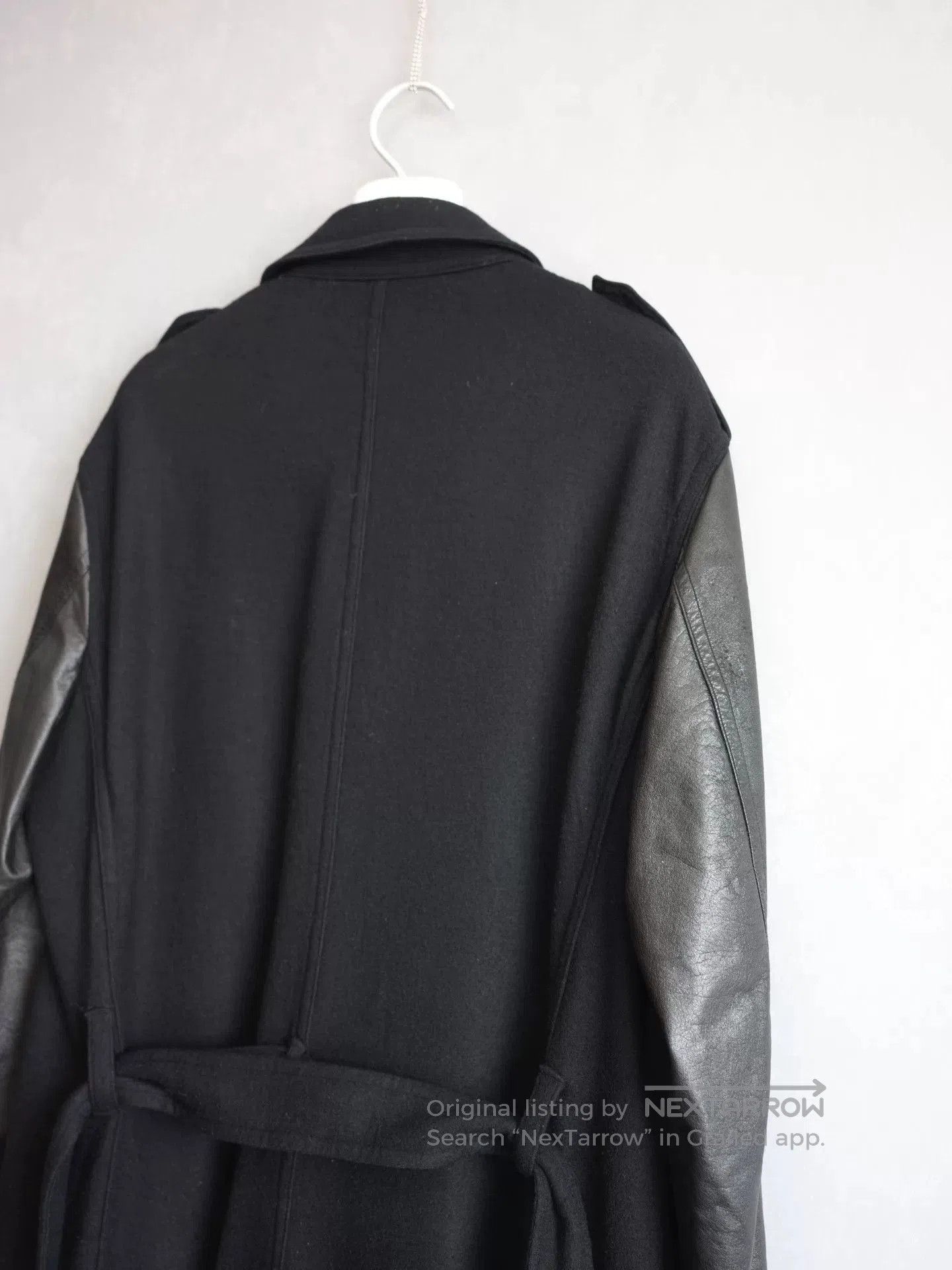Yohji Yamamoto Yohji Yamamoto Wool Coat with Leather Sleeves. Size US L / EU 52-54 / 3 - 6 Thumbnail