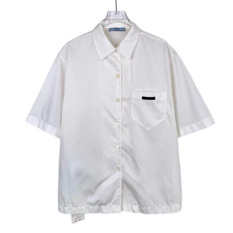 Prada Prada 22 logo letter lapel white short-sleeved shirts 2501- Size US XXS / EU 40 - 1 Thumbnail