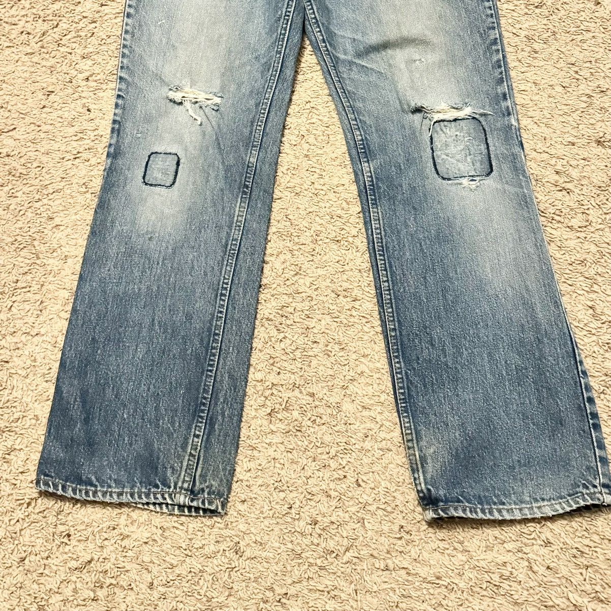 Levi's VINTAGE ORANGE TAB PATCHWORK LEVI’S JEANS! Size US 34 / EU 50 - 3 Thumbnail