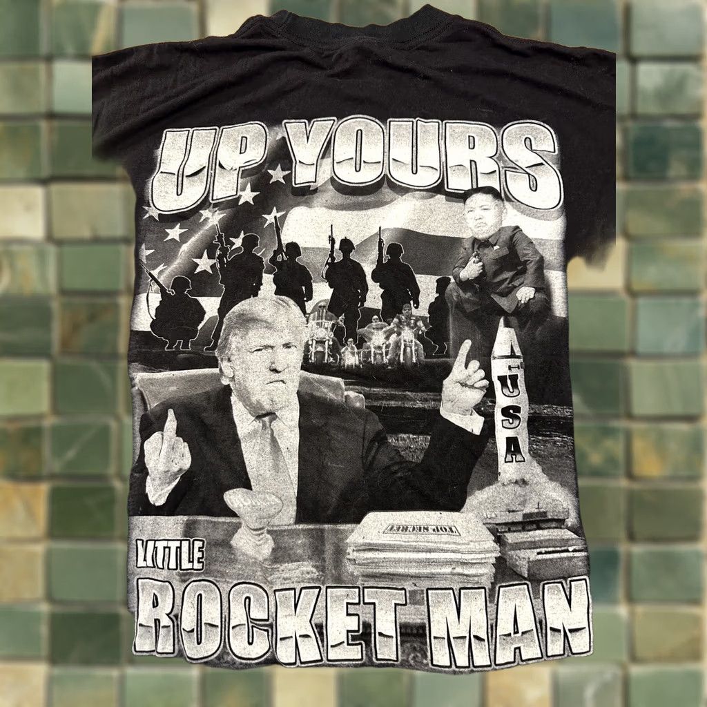 Vintage Donald Trump Little Rocket Man Funny T Shirt 2XL Kim Jong Un Rap Tee Style Size US XXL / EU 58 / 5 - 1 Thumbnail