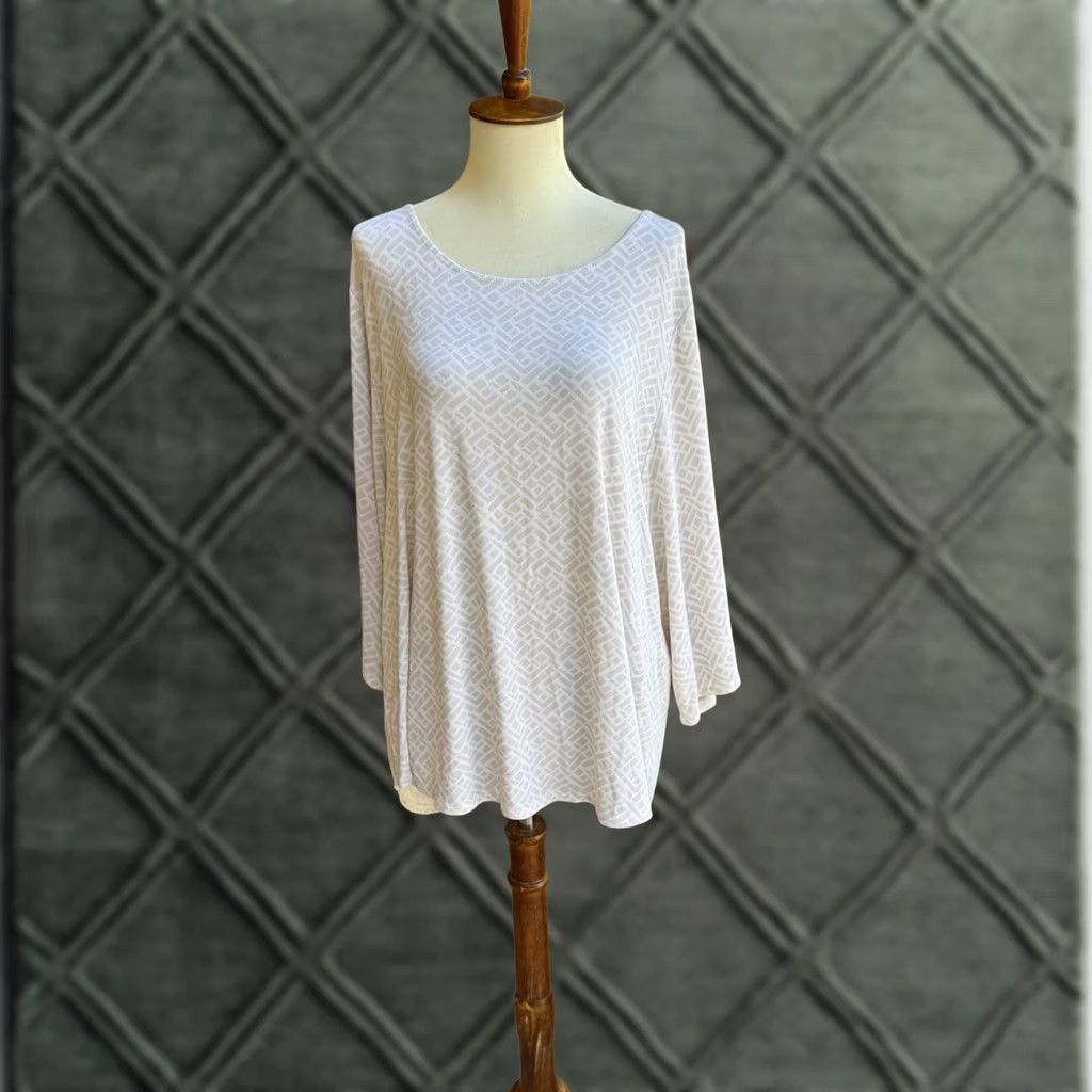 Vintage VINTAGE Travel Top White And Cream Pattern Chico's Blouse XL Women Travel Womens Size XL / US 12-14 / IT 48-50 - 1 Thumbnail