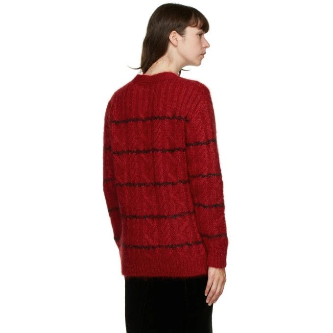 Saint Laurent Paris o1y0126 Cardigan in Red/Black Size M / US 6-8 / IT 42-44 - 3 Thumbnail