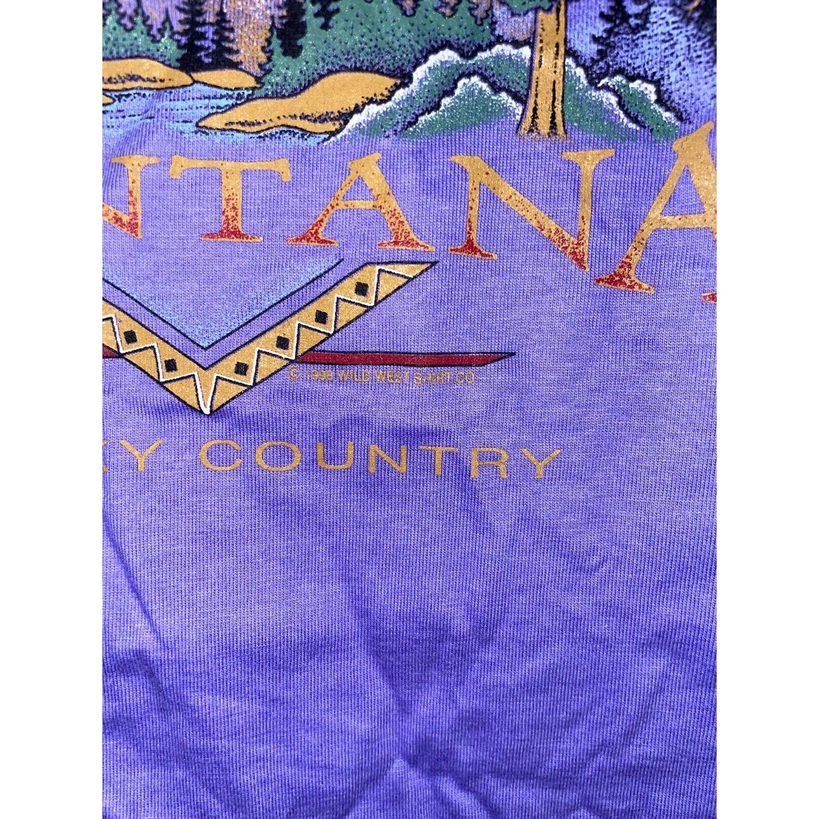 Jerzees Vintage Montana Mountains Shirt Last best Place Tee VTG 90s Size US L / EU 52-54 / 3 - 6 Thumbnail