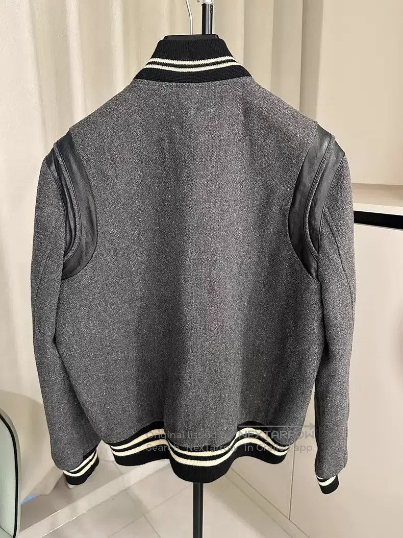 Saint Laurent Paris Saint Laurent Paris Snowflake gray lamb fur baseball suit Size US M / EU 48-50 / 2 - 3 Thumbnail