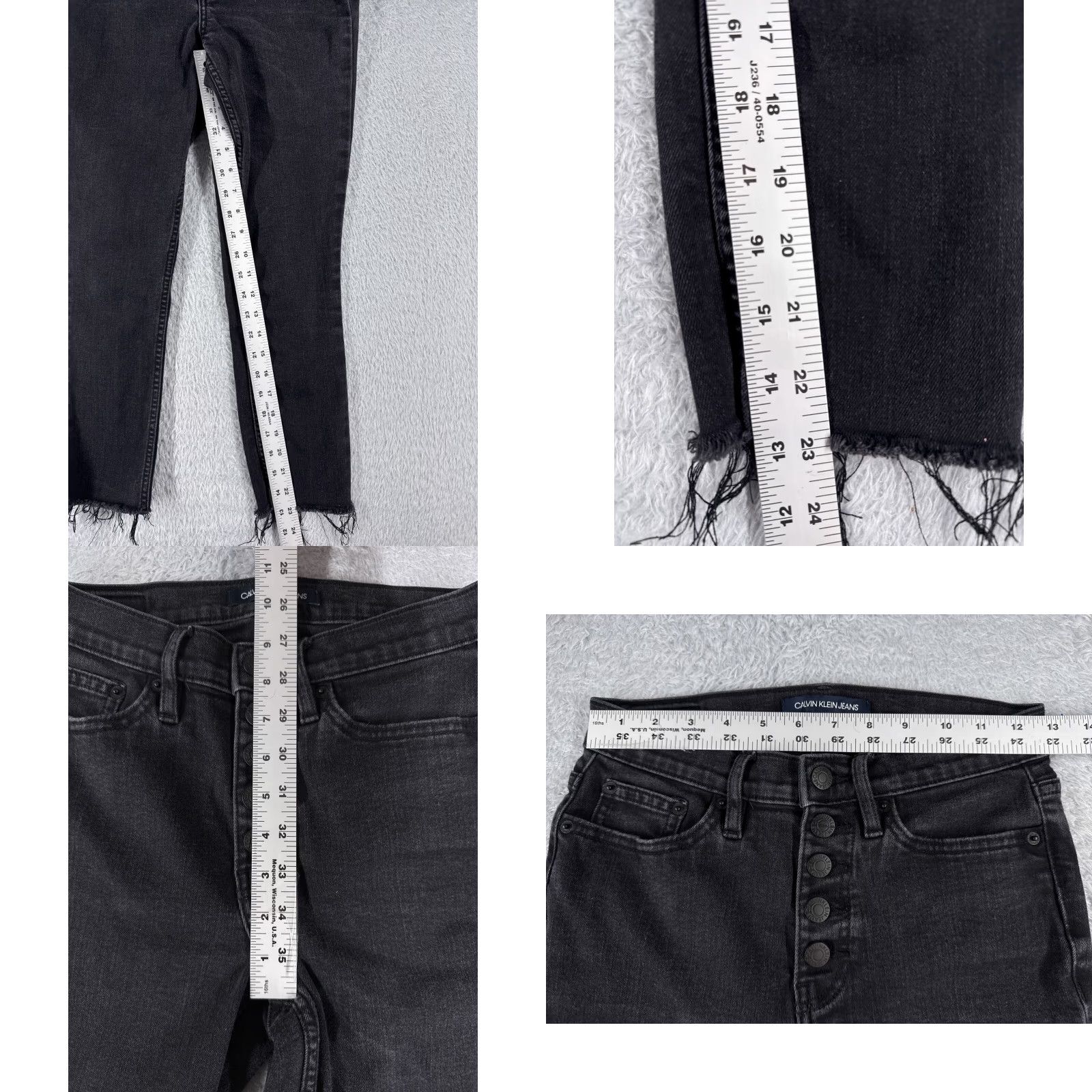 Calvin Klein Calvin Klein Jeans Women Black Denim Straight Mid Rise 2 26x23 Stretch Pockets 5-Pocket Design Denim Cotton Blend Regular 26 in Waist Inseam 23 in Size 26" / US 2 / IT 38 - 8 Thumbnail