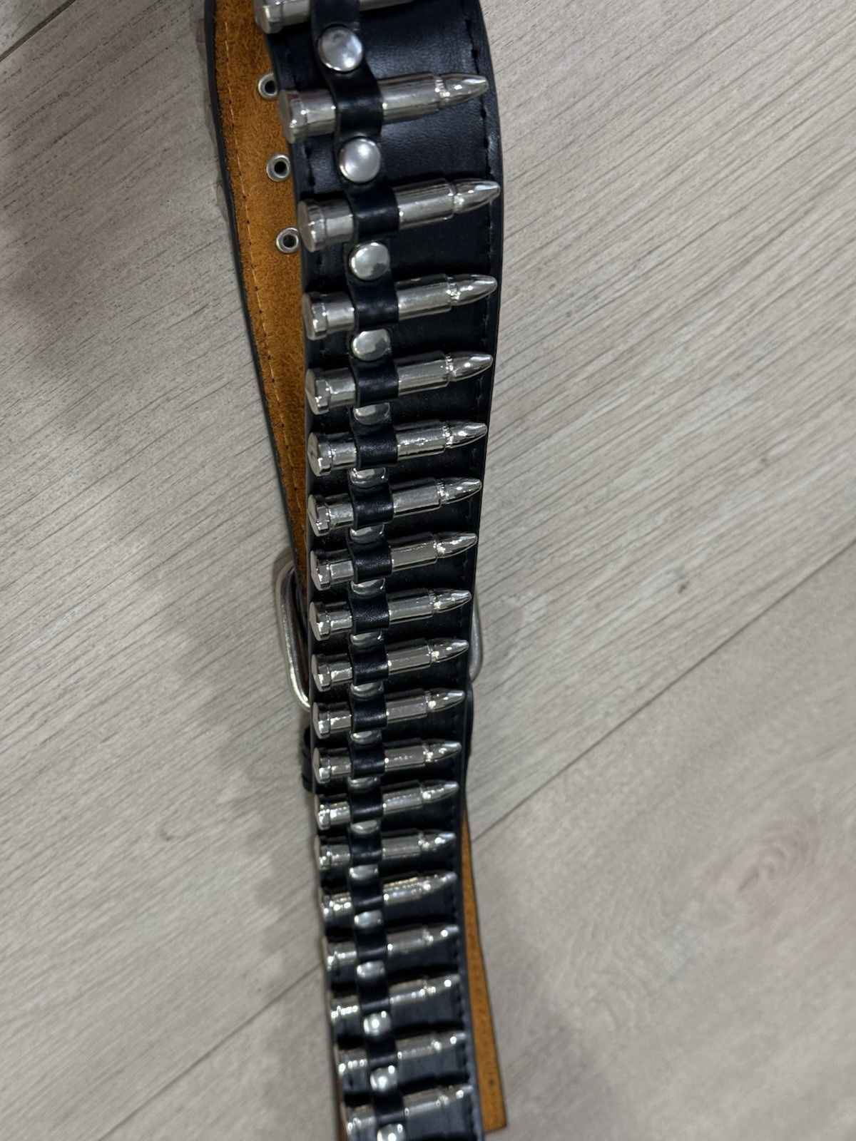 Vintage Funky Punk London Leather Belt Bullet y2k Festival Gothic Size 34 - 5 Thumbnail
