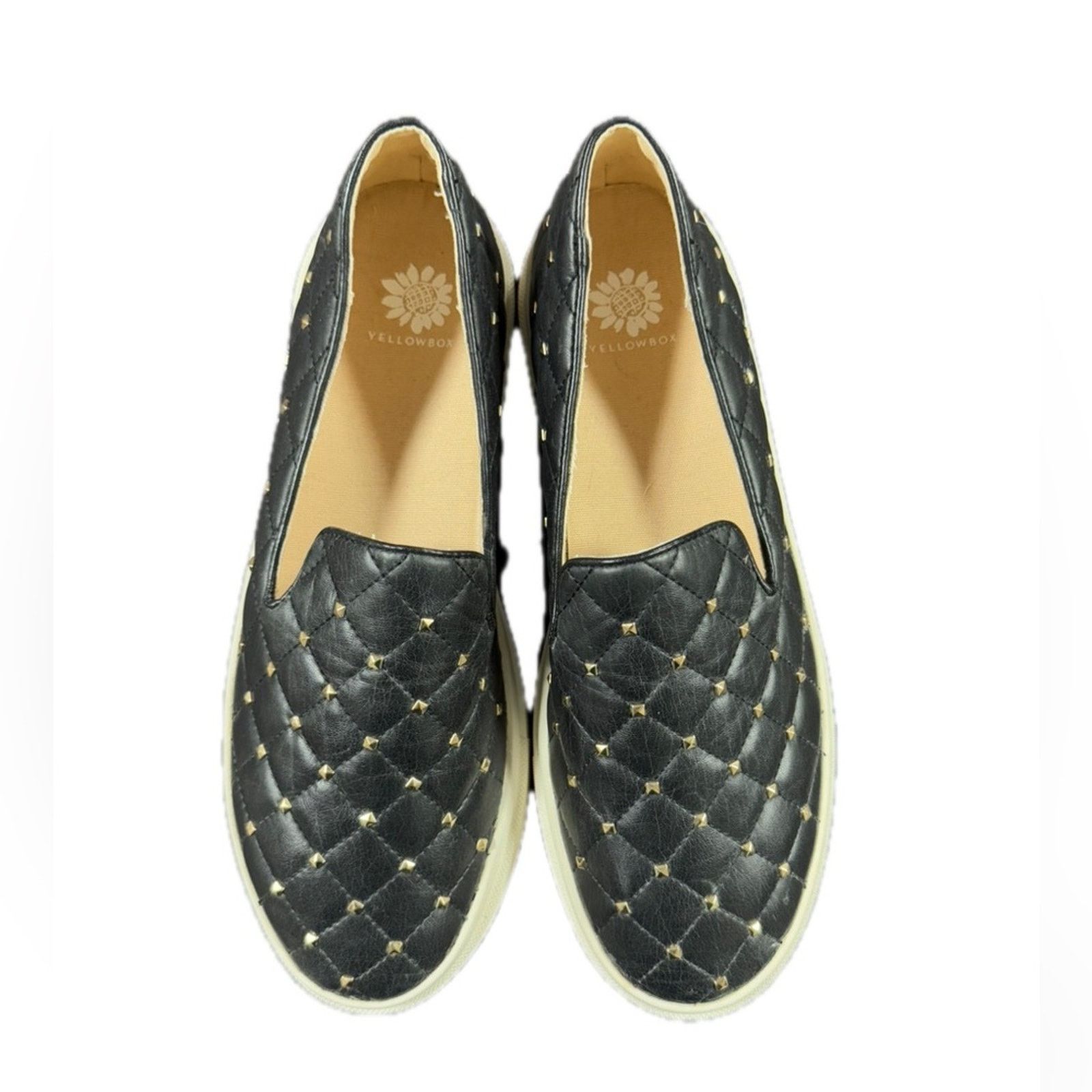 Other Yellow Box Shoes / Faux Leather and gold studs sz 9-9.5 NWOT Size US 9.5 / IT 39.5 - 1 Thumbnail