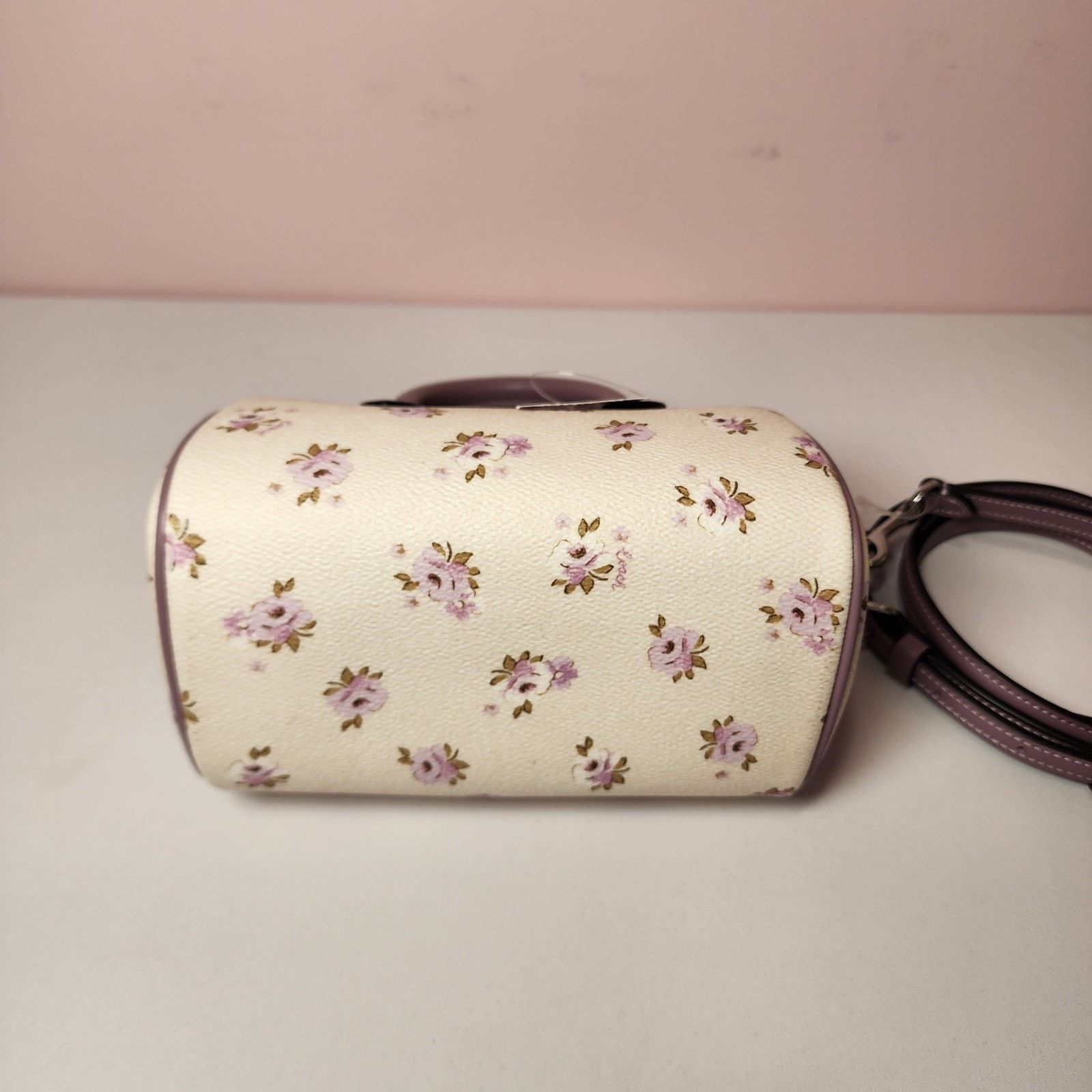 Coach NWT Coach CAL69 Mini Rowan Crossbody Bag Floral Print Purple Size ONE SIZE - 5 Thumbnail