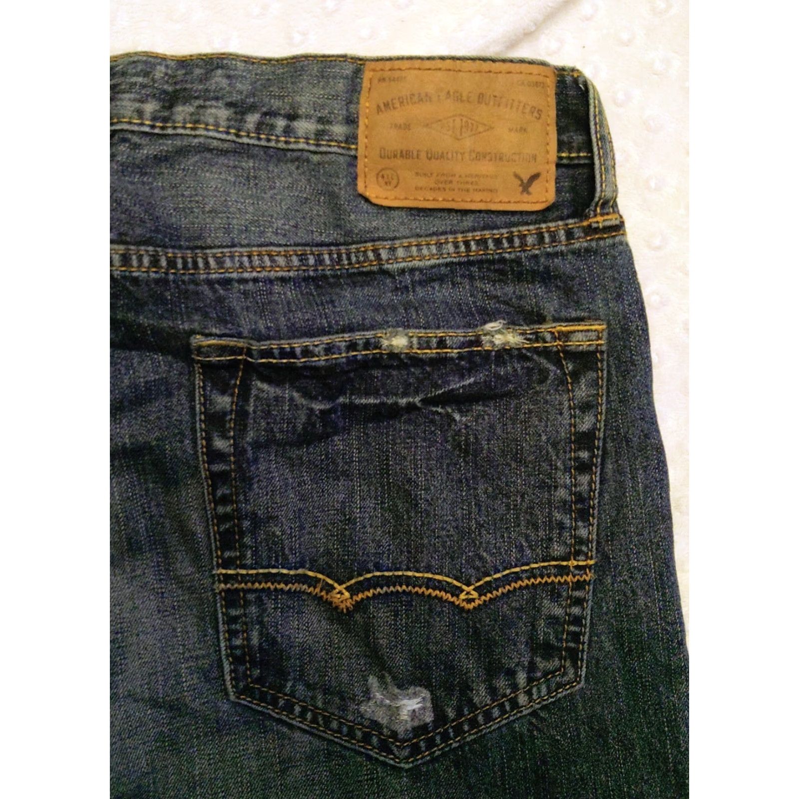 American Eagle Outfitters American Eagle Outfitters Mens Dark Blue Denim Jeans Button Zip 5-Pocket 34x32 Regular Size US 34 / EU 50 - 7 Thumbnail