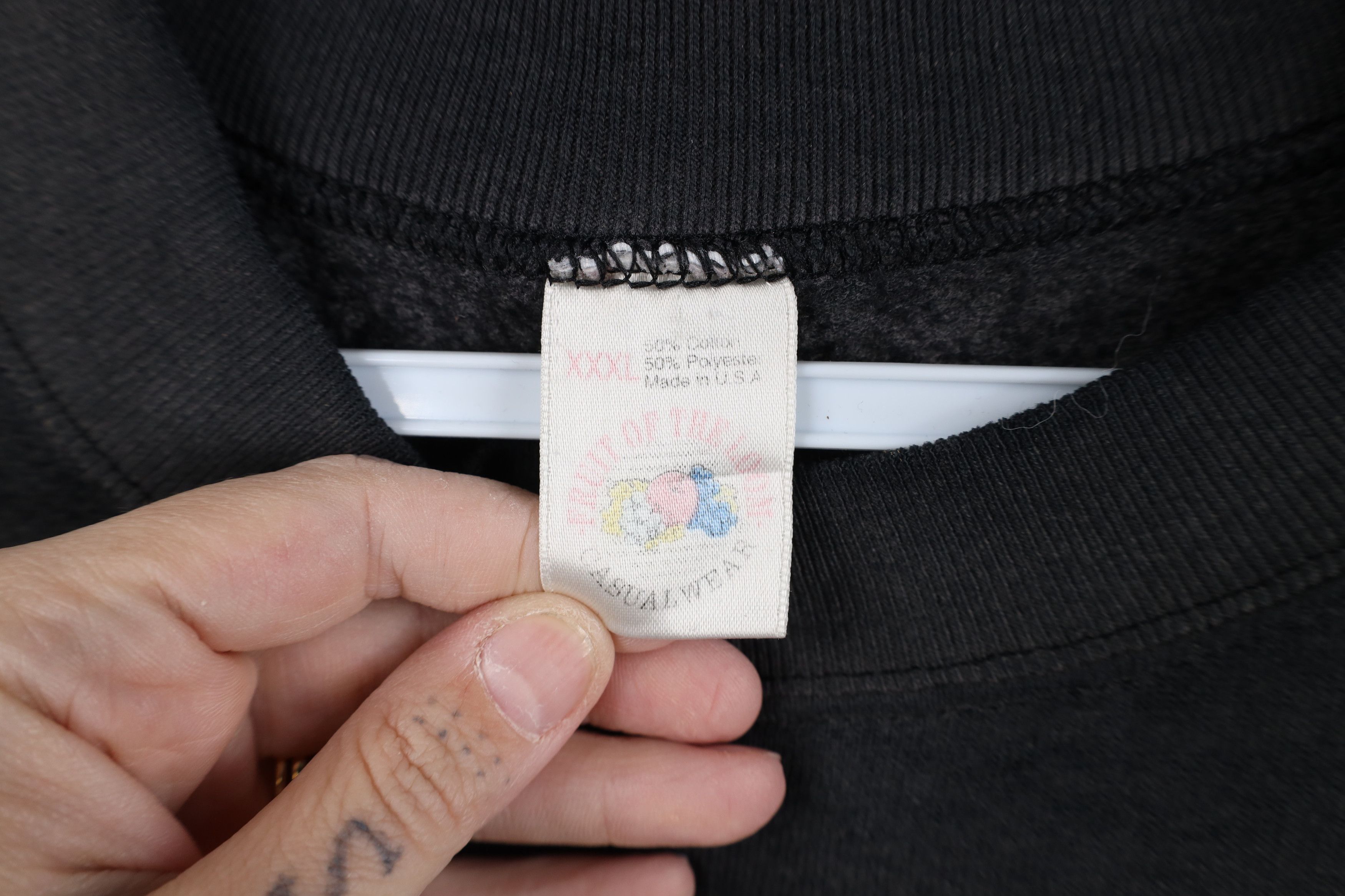 Vintage Vintage 90s Streetwear Blank Crewneck Sweatshirt Black USA Size 3XL / US 20-22 - 4 Thumbnail