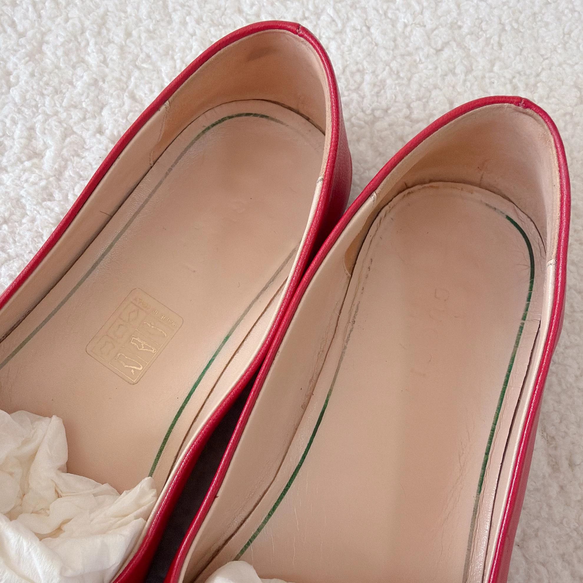Gucci Gucci red flats Women's 36½ Size US 5.5 / IT 35.5 - 7 Thumbnail