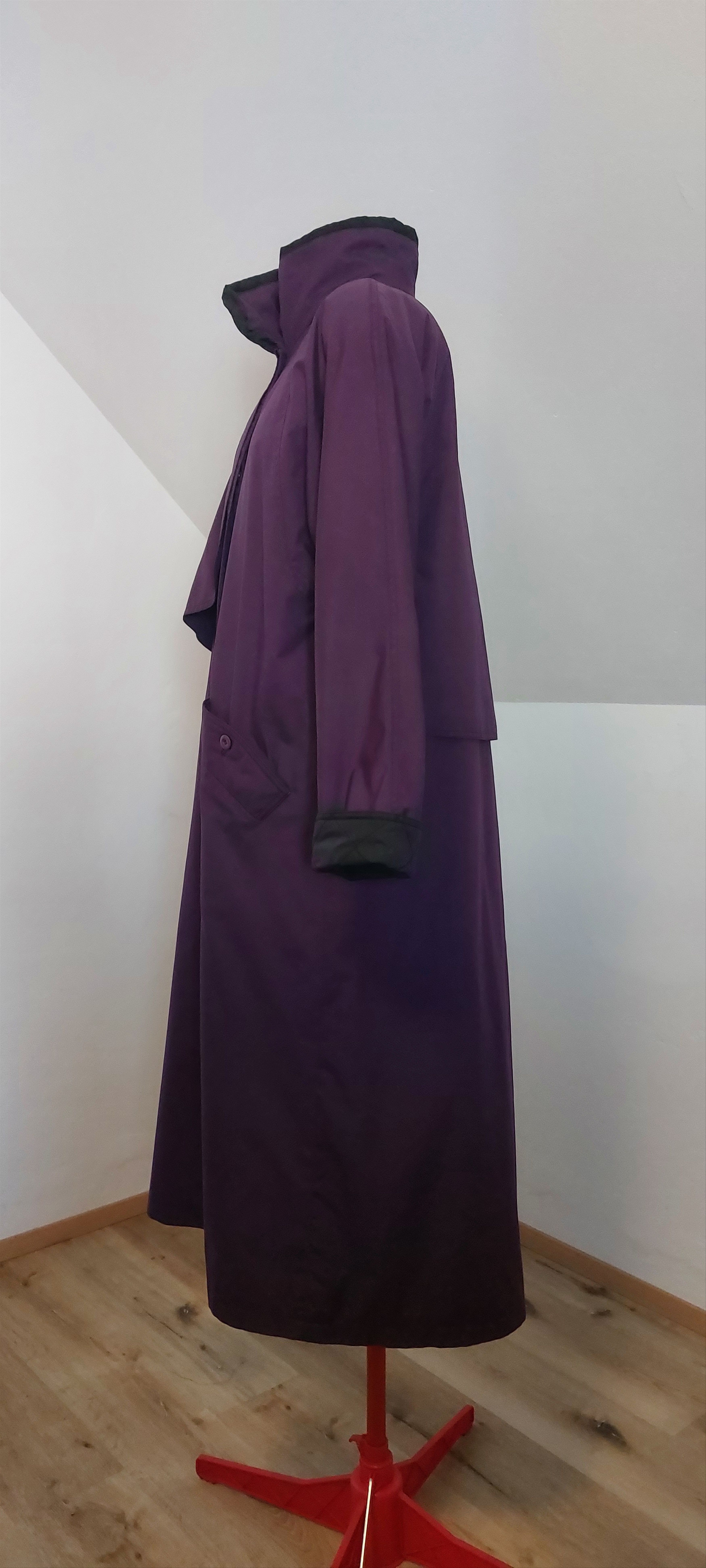 Vintage Vintage Long Purple Coat – Oversized, Hidden Buttons Size L / US 10 / IT 46 - 4 Thumbnail