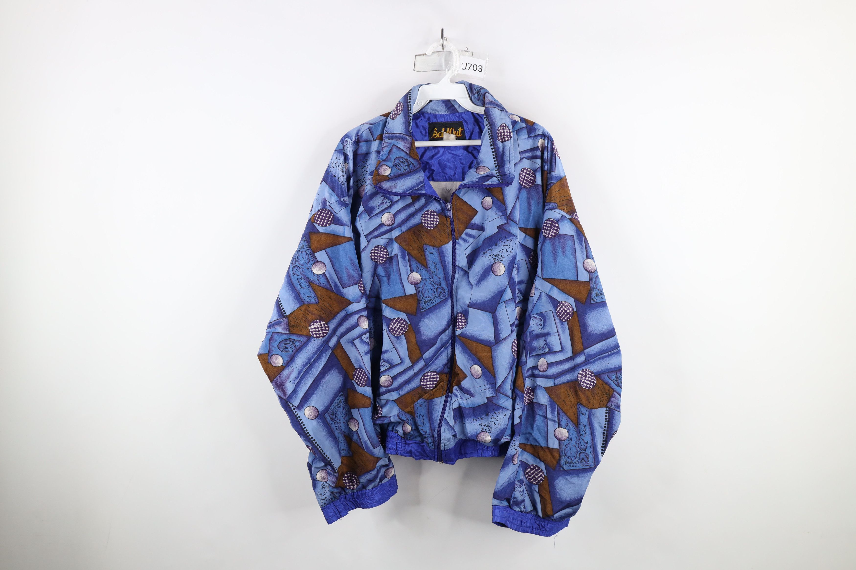 Vintage Vintage 90s Streetwear Abstract Lined Windbreaker Jacket Size XL / US 12-14 / IT 48-50 - 1 Thumbnail