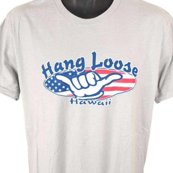 Hanes Hang Loose Hawaii T Shirt Mens Size Large Gray Travel Destination Tee Size US L / EU 52-54 / 3 - 2 Thumbnail