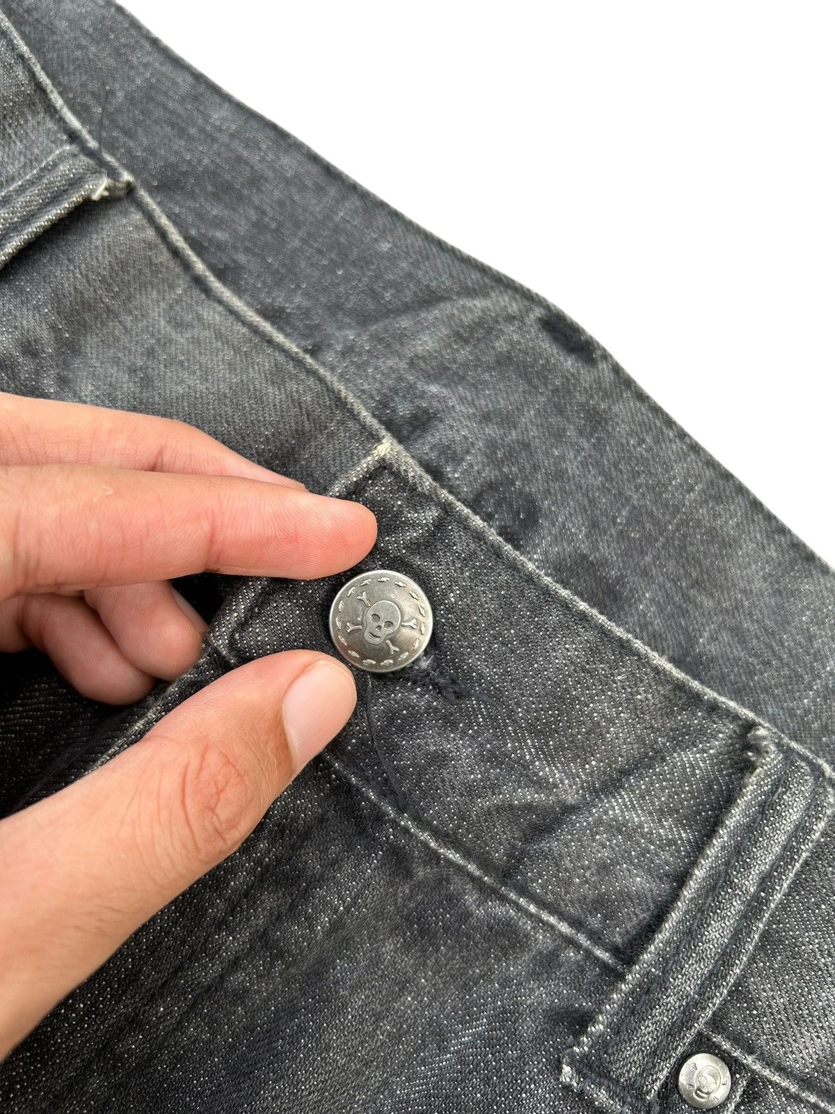 If Six Was Nine FLARE FUNNY DEVIL SKULL IMPULSE PLEASURE DISTRESSED DENIM Size US 34 / EU 50 - 4 Thumbnail
