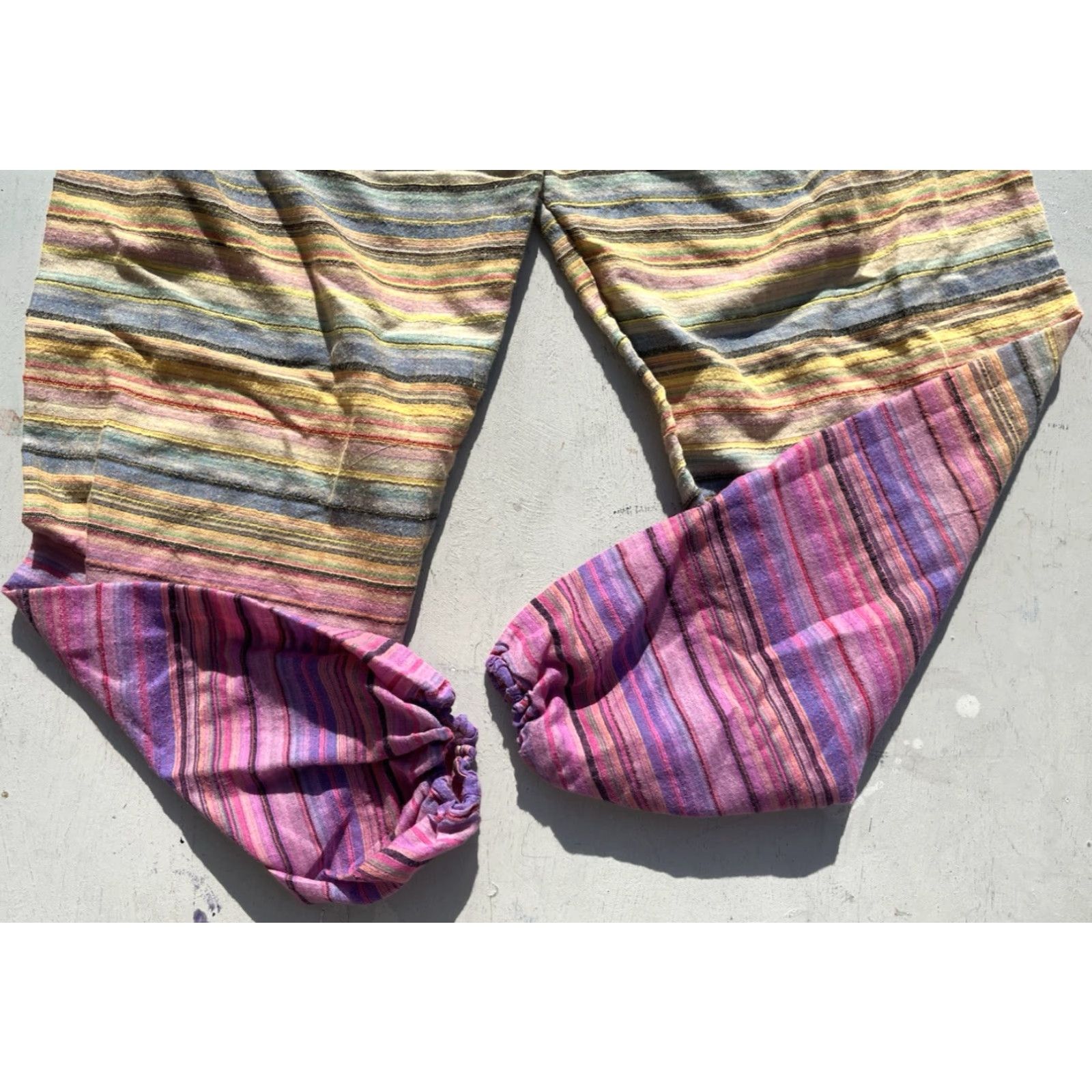 HARE Women's Pants Multicolor Harem OS Wide Baggy Parachute MC Hammer Hippie Pocket Size 42" / US 20 - 6 Thumbnail