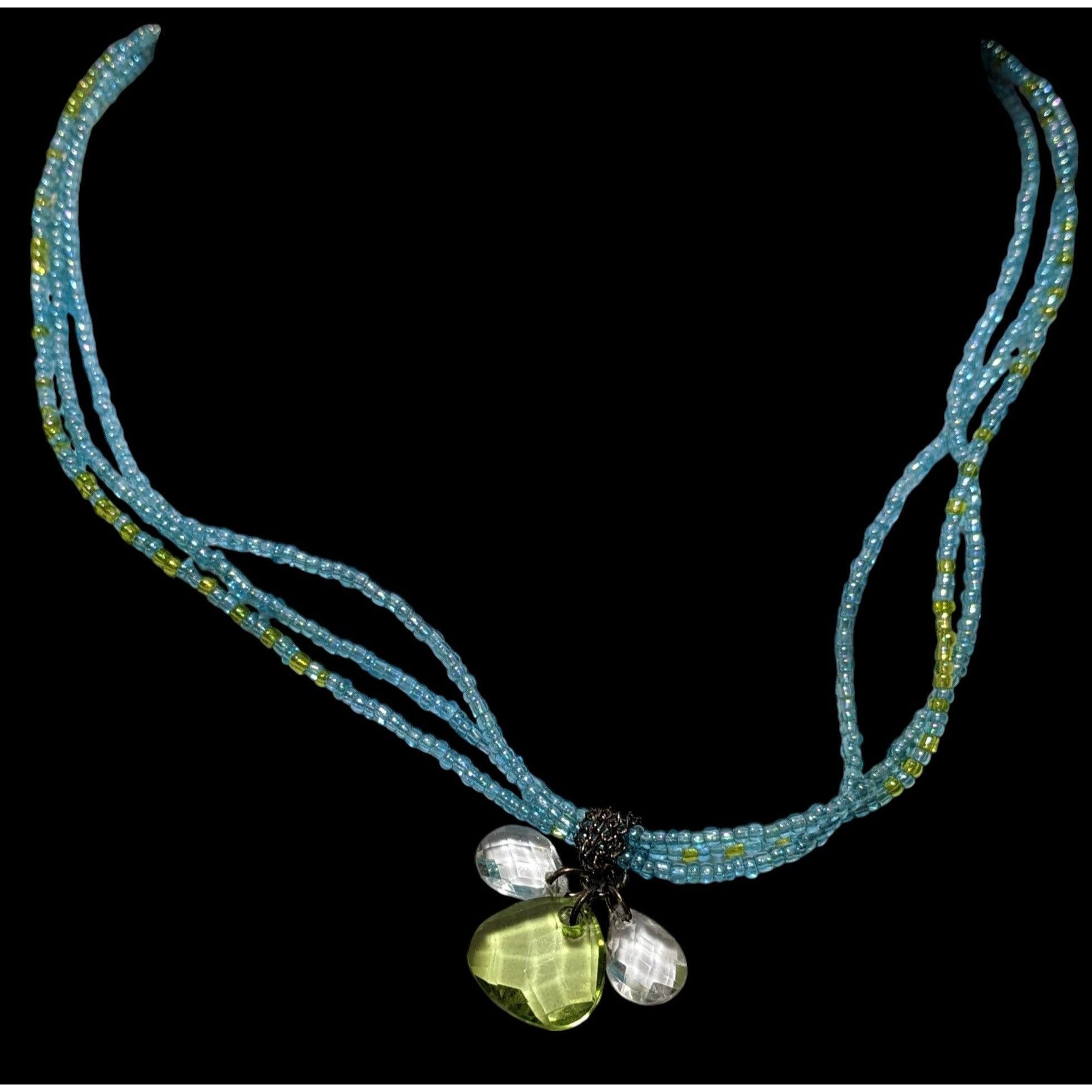 Other Handmade 90s Blue And Green Glass Necklace Size ONE SIZE - 2 Thumbnail