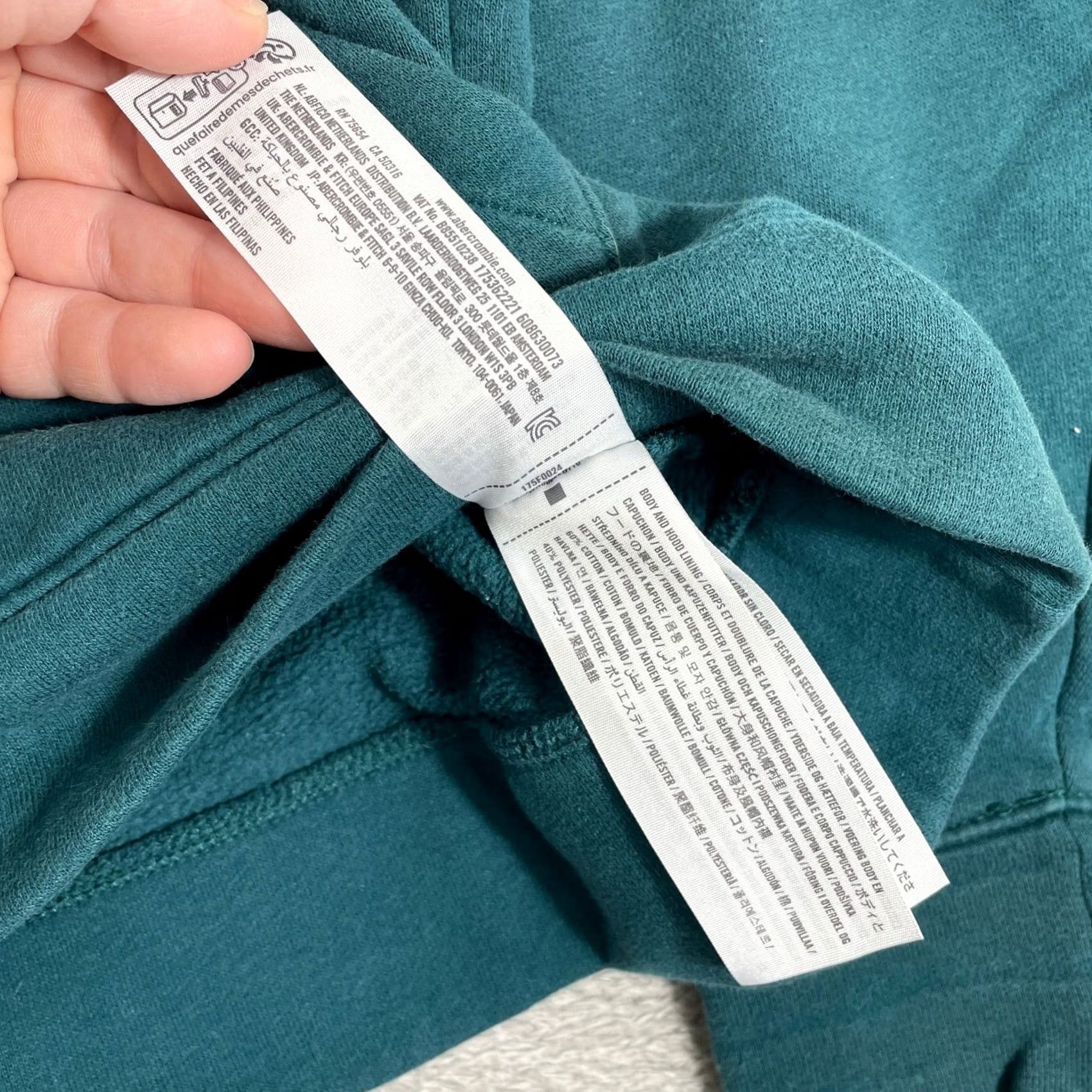 Abercrombie & Fitch Abercrombie & Fitch Hoodie Womens Small Teal Green Sweatshirt New York City - Pre-Owned Size S / US 4 / IT 40 - 6 Thumbnail