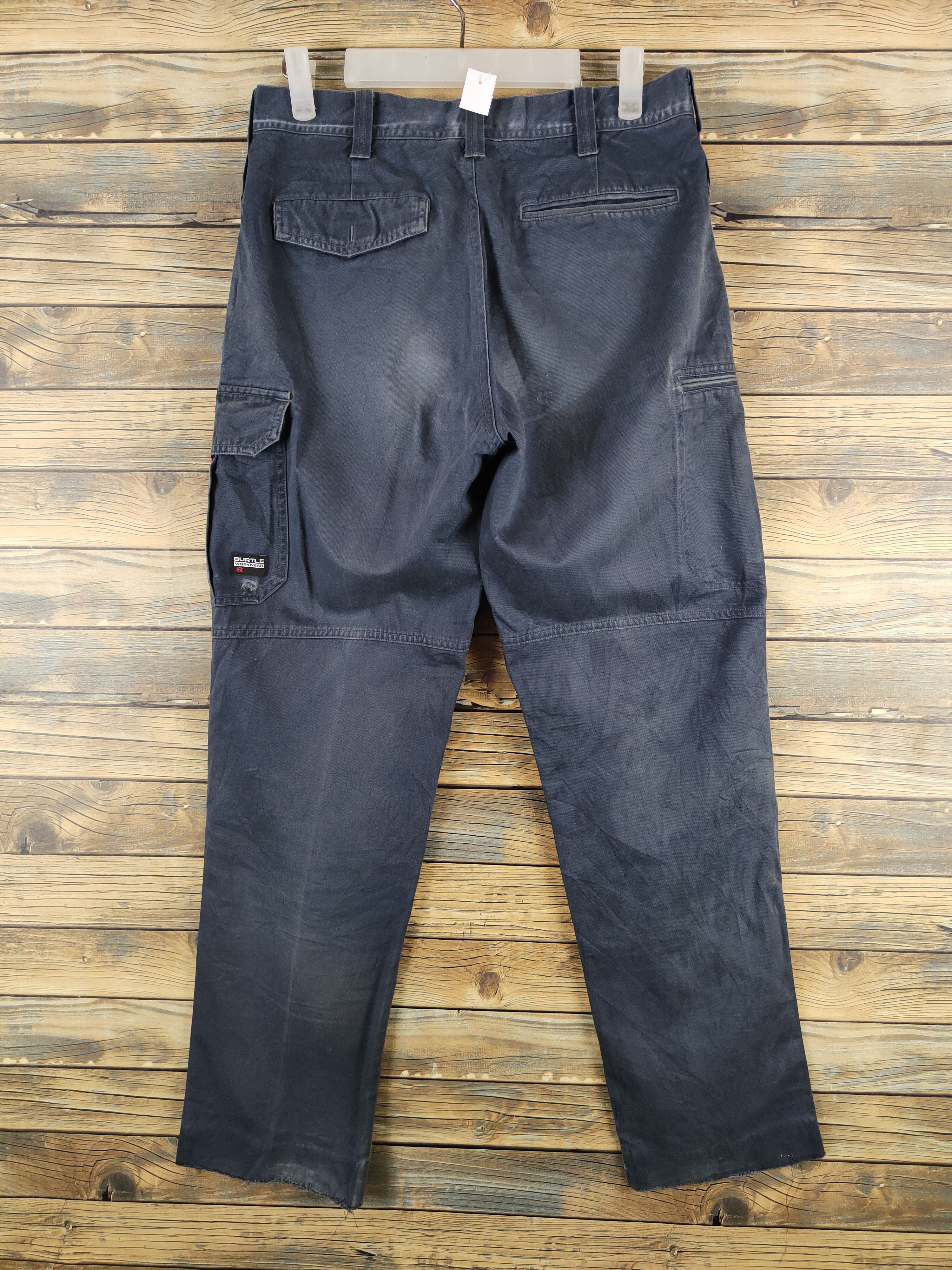 Japanese Brand Burtle Navy Faded Multipocket Tactical Cargo Pants #W2206 Size US 30 / EU 46 - 8 Thumbnail