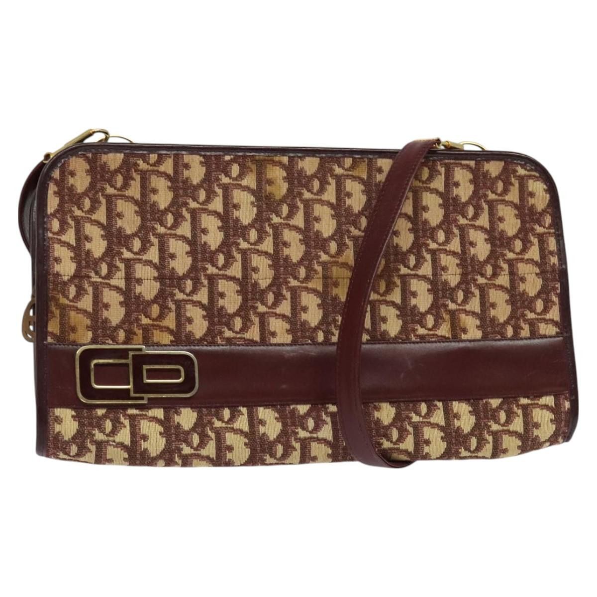 Dior DIOR Trotter Canvas Shoulder Bag Red Gold Size ONE SIZE - 1 Thumbnail