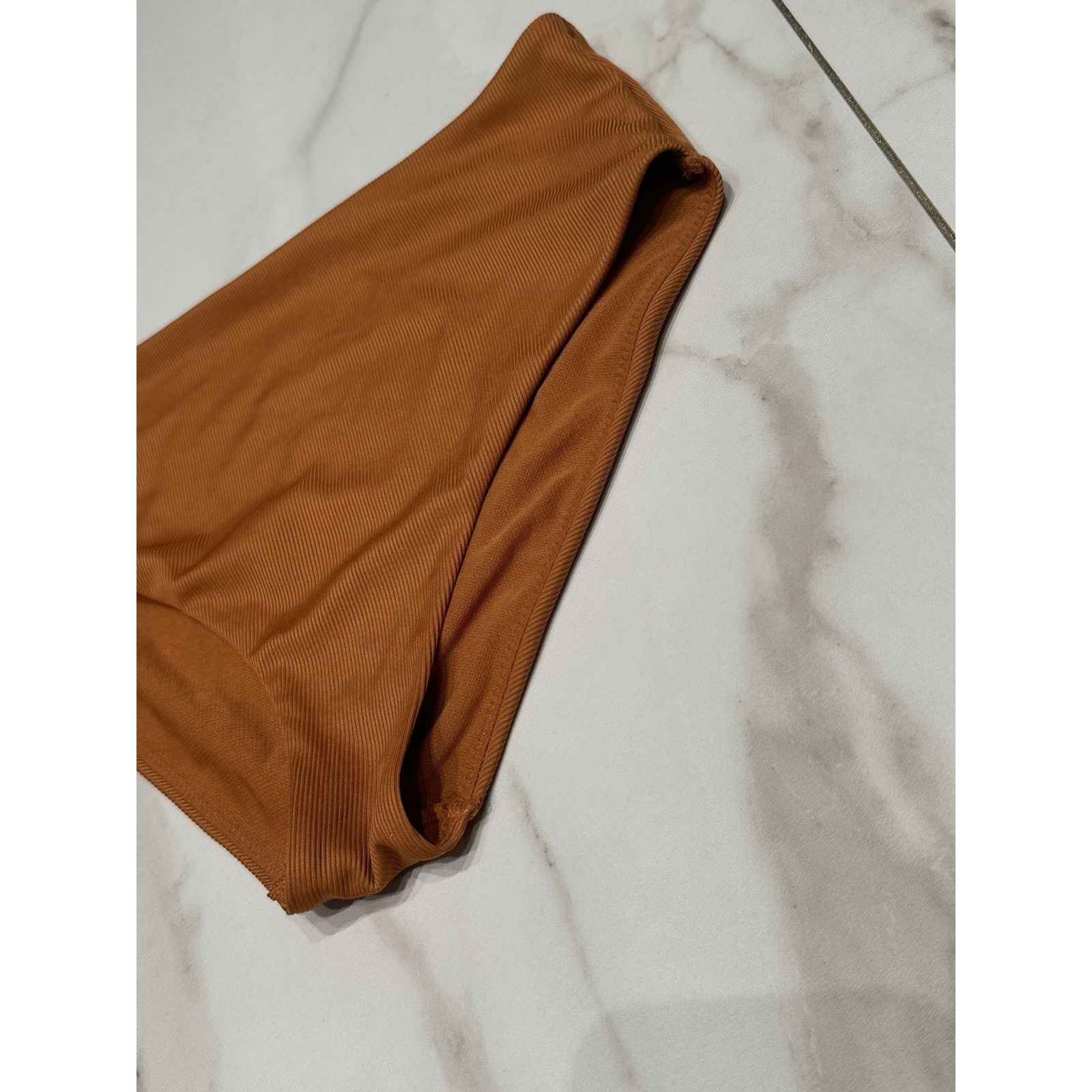 Primark Primark Ribbed Dark Orange High Cut Bikini Bottoms, Size 2 Size ONE SIZE - 2 Thumbnail
