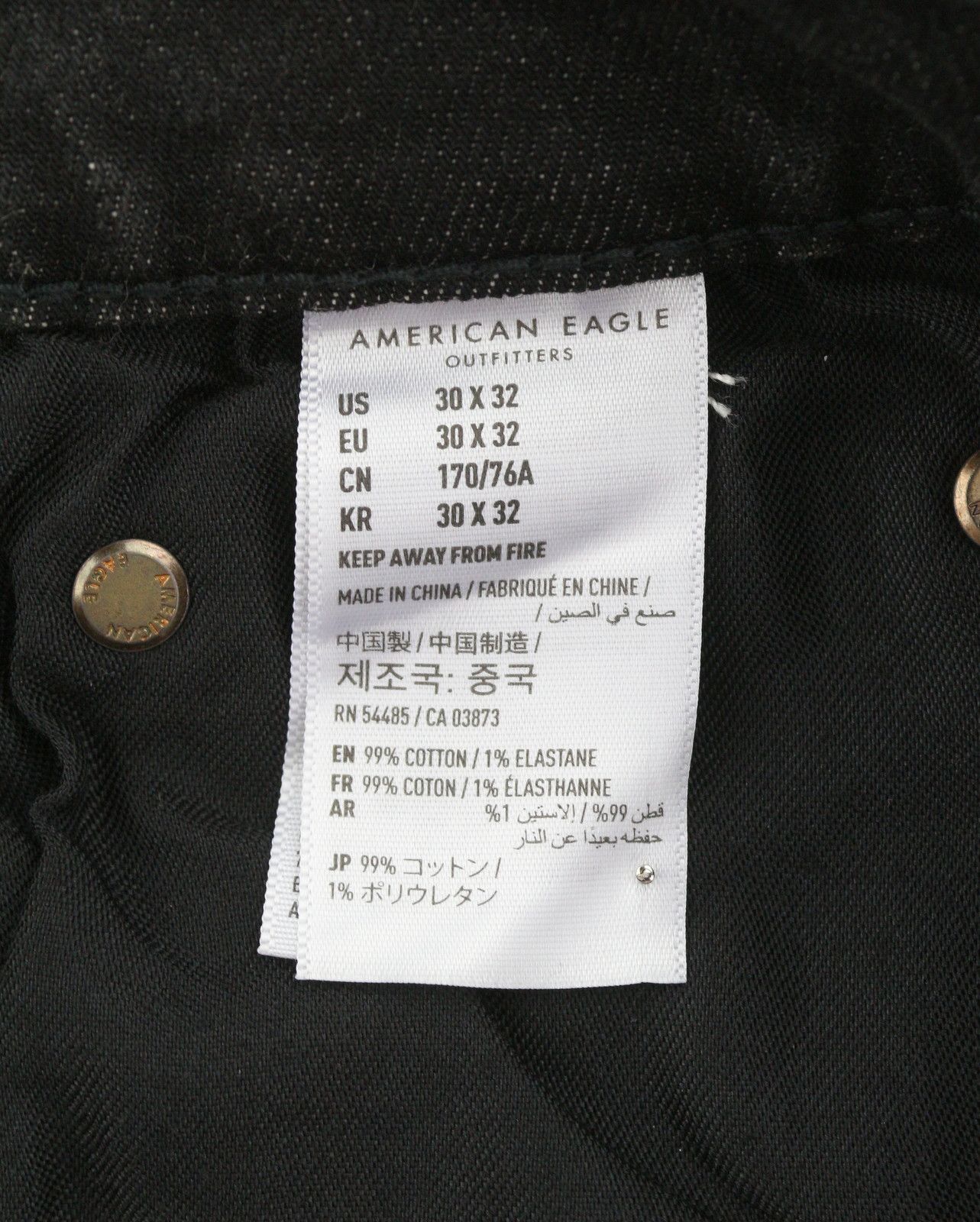 American Eagle Outfitters SKINNY BLACK WASH W30/L32 Logo Jeans 88783 Size US 30 / EU 46 - 9 Thumbnail