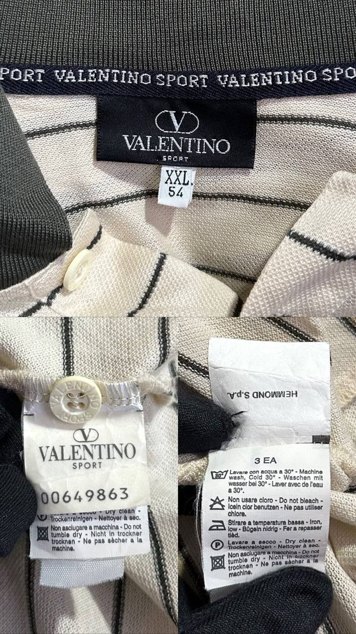 Valentino Valentino Sport moustache Polo striped Shirt vintage Size US XXL / EU 58 / 5 - 9 Thumbnail