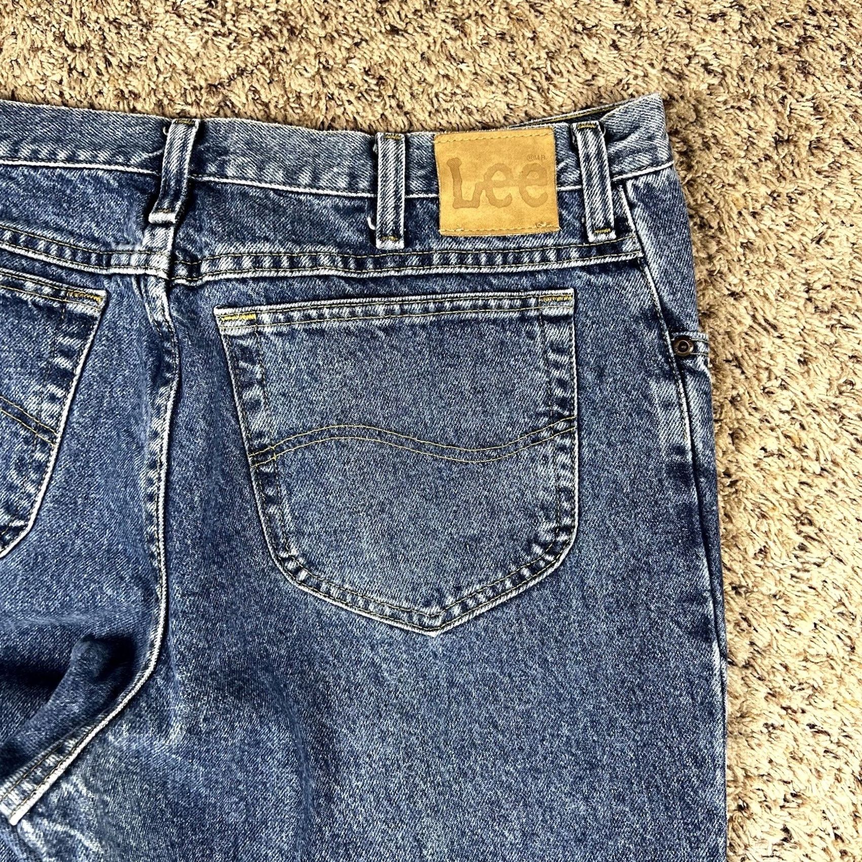 Lee VINTAGE Lee Riders Jeans Mens 38x31 Blue Medium Wash Denim Grunge Logo Jeans Size US 38 / EU 54 - 4 Thumbnail
