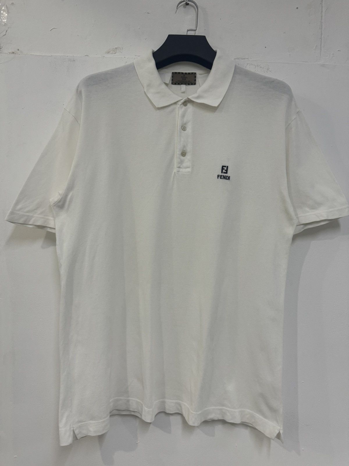 Fendi FENDI SMALL LOGO EMBROIDED POLO TEE VINTAGE Size US L / EU 52-54 / 3 - 1 Thumbnail