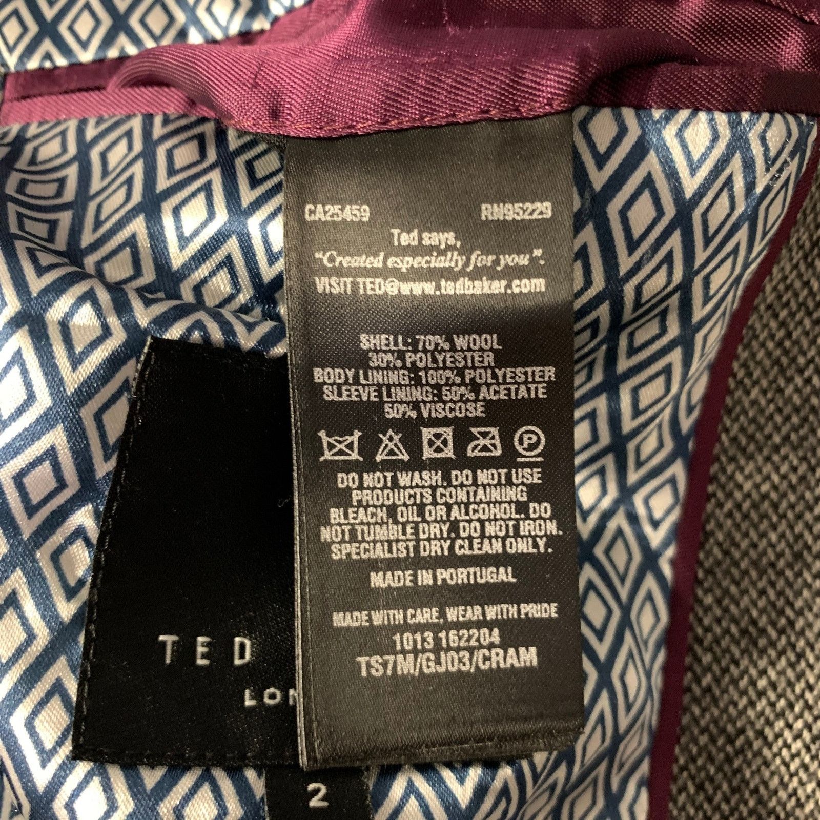 Ted Baker TED BAKER Size 36 Grey Black Marled Wool Polyester Suit Size 36R - 9 Thumbnail