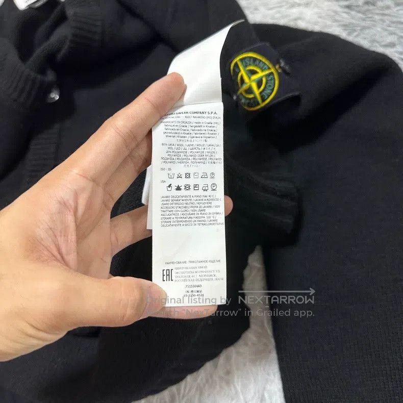 Stone Island Stone Island Wool V-Neck Knit Sweater Cardigan Black XL Si Size US L / EU 52-54 / 3 - 6 Thumbnail