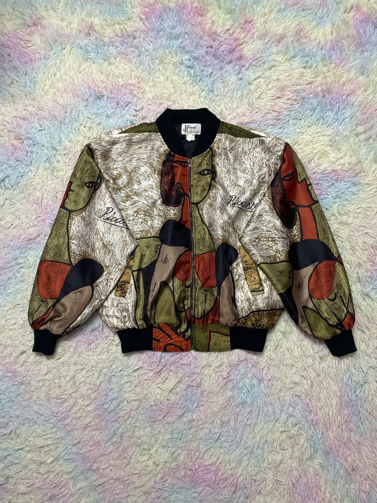 Vintage 💥Hearing offer💥Vintage Picasso Silk bomber satin jacket Size US L / EU 52-54 / 3 - 1 Thumbnail