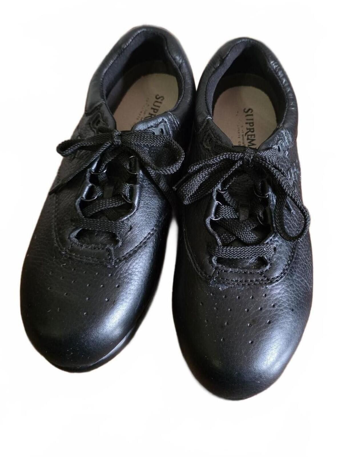 Supreme Supremes Black Leather Upper Comfort Walking Shoes Size 7WW Size US 7 / IT 37 - 7 Thumbnail