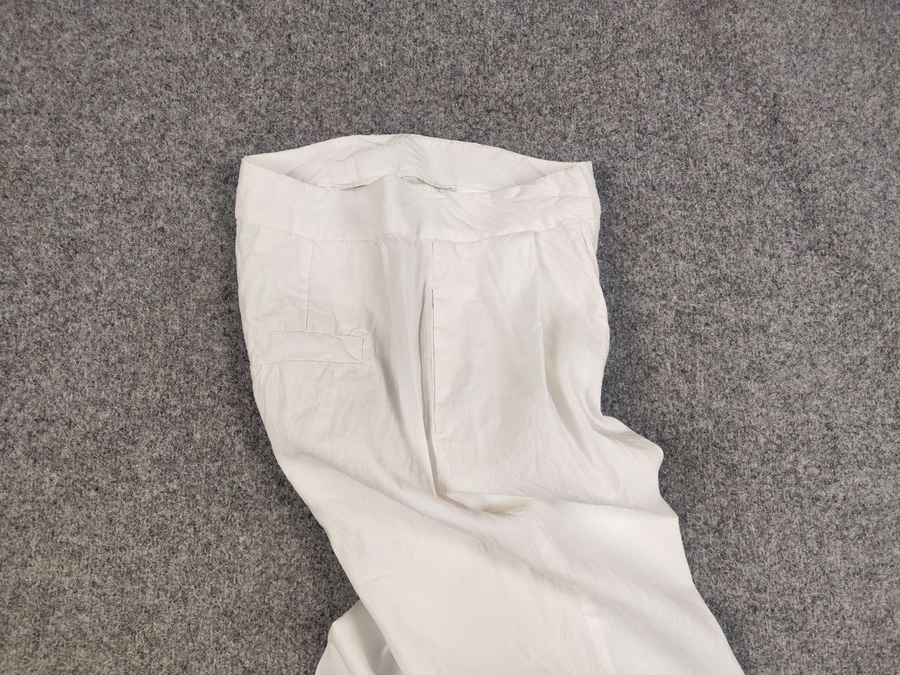 Designer Tela Design Regular White Linen blend Solid Trouser Pants Size 30" / US 8 / IT 44 - 3 Thumbnail