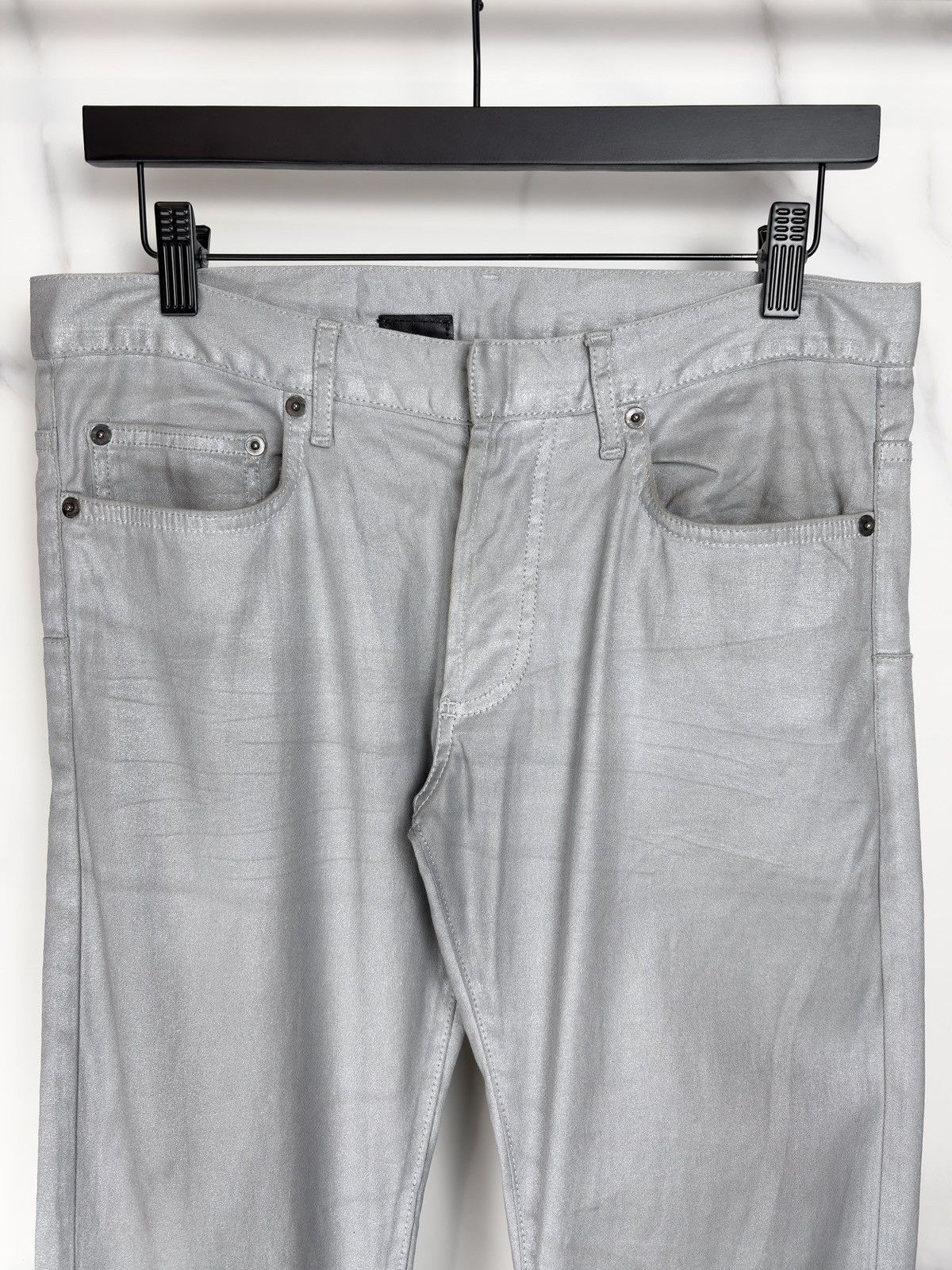 Dior × Hedi Slimane SS06 Dior Homme Silver Metallic Glitter Waxed Coated Jeans Size US 28 / EU 44 - 3 Thumbnail
