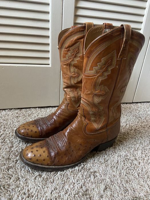 Rios of Mercedes Rios of Mercedes Quill Ostrich Brown Leather Cowboy ...