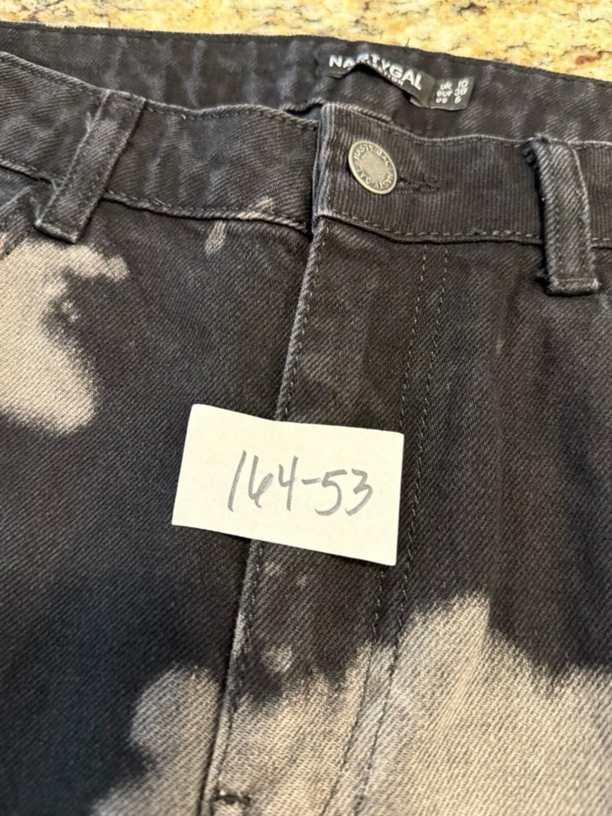 Other Nasty Gal denim jeans tie dyed mini skirt black & gray SZ 6 Size 28" / US 6 / IT 42 - 9 Thumbnail