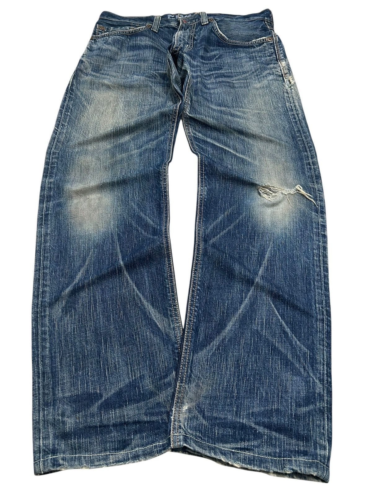 Le Grande Bleu (L.G.B.) Vintage Edwin Japan 503 Blue Trip Slim Whisker Washed Size US 32 / EU 48 - 1 Thumbnail
