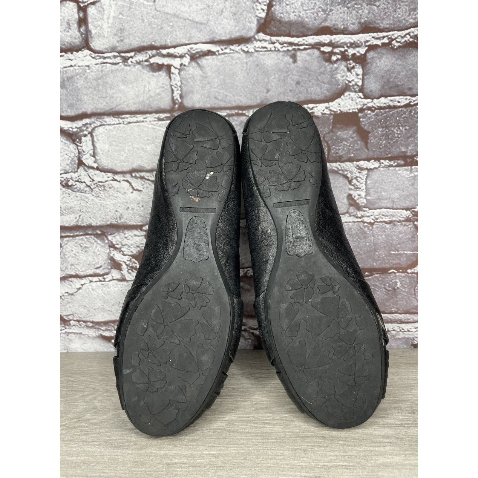 Born Born Lilly Black Leather Slip On Bow Ballet Flats Shoes Wome Size US 8 / IT 38 - 19 Thumbnail