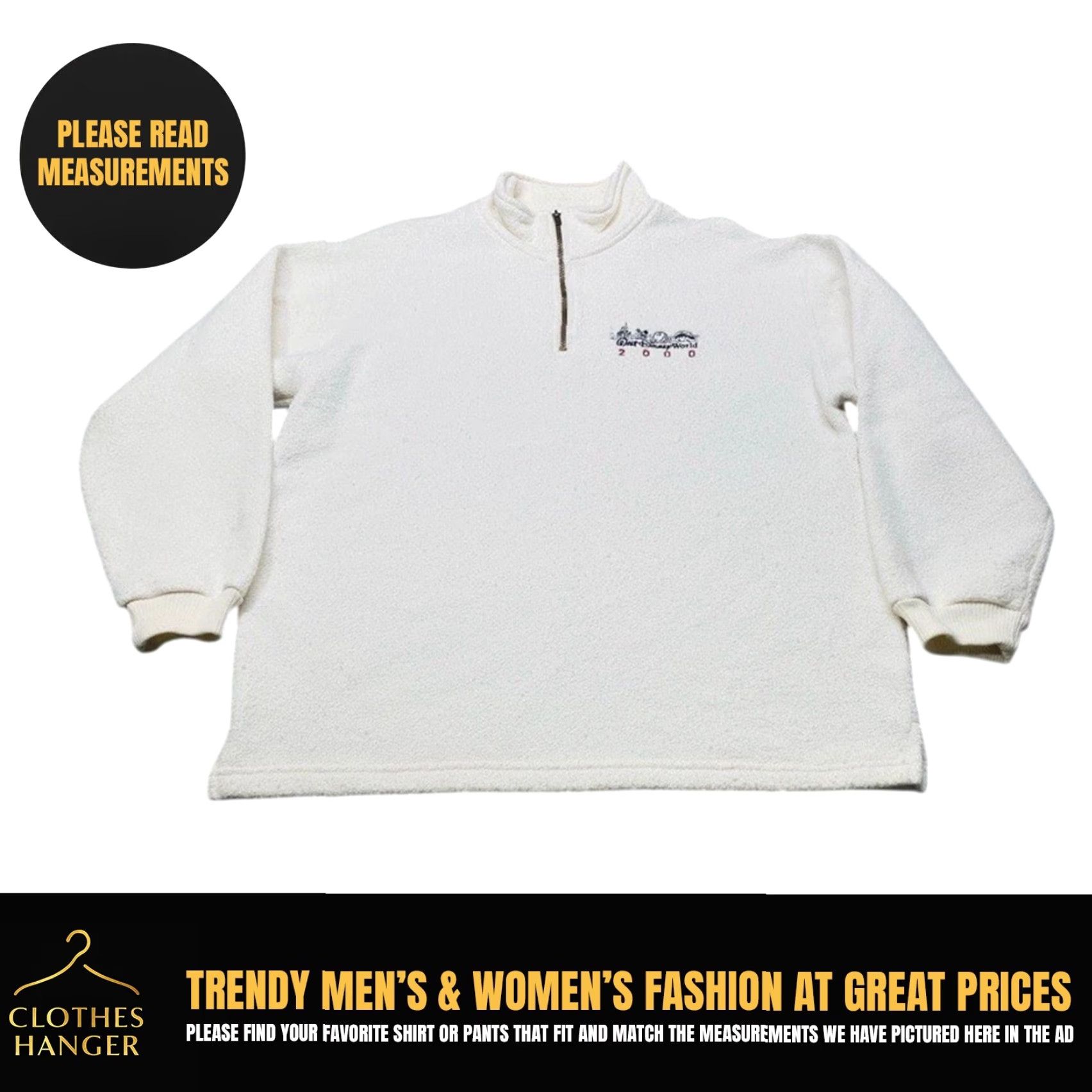 Disney VINTAGE Disney Pullover Sweatshirt Logo Walt Disney World Epcot Mickey Mouse Cream Ivory Size L Men United States Size US L / EU 52-54 / 3 - 2 Thumbnail