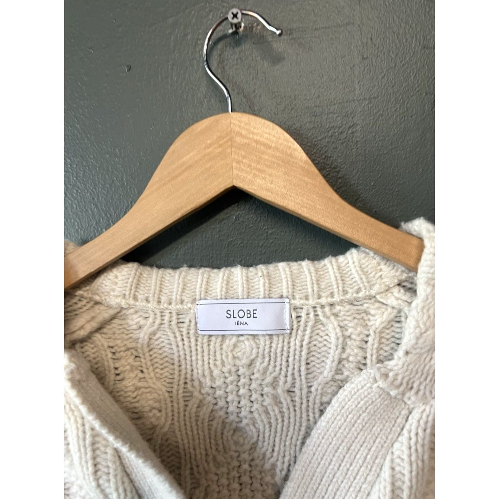 Vintage Slobe Iena Womens Ivory Long Sleeve Cardigan Sweatshirt Knit Size M Size M / US 6-8 / IT 42-44 - 3 Thumbnail